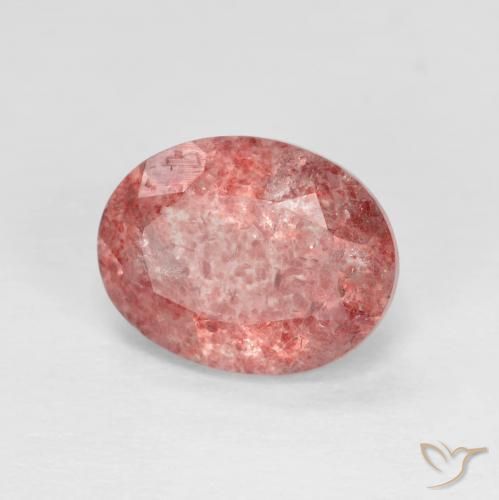 Quarzo fragola Rosso brillante naturale da 1.89 ct, Ovale, Trasparente