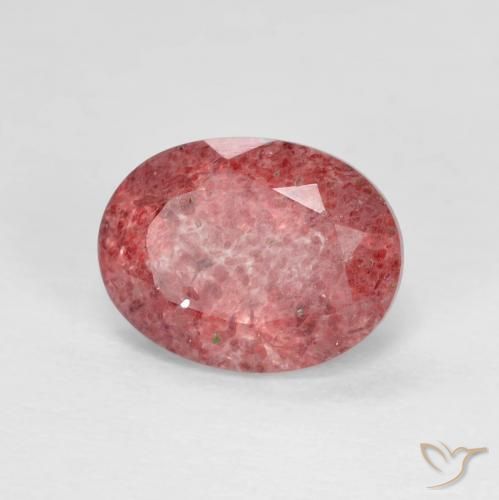 Quarzo fragola Rosso scarlatto naturale da 1.92 ct, Ovale, Trasparente