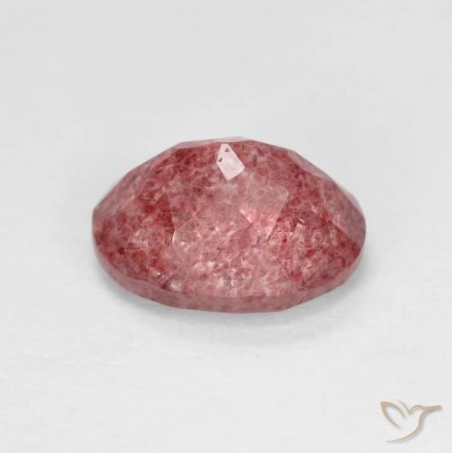 Quarzo fragola Rosso scarlatto naturale da 1.92 ct, Ovale, Trasparente