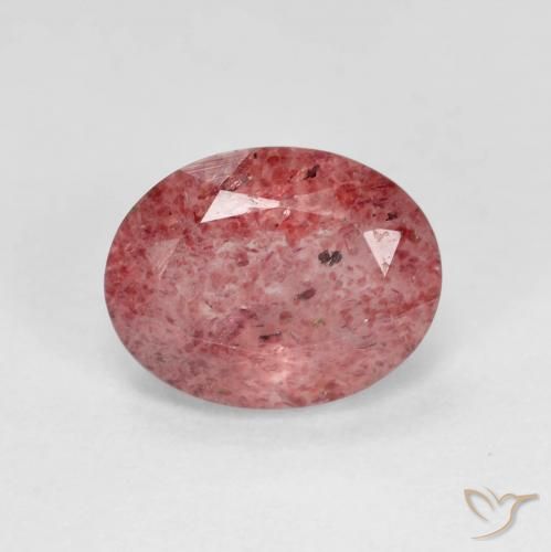 2.05ct Naturale Rosso scarlatto Quarzo Fragola, Ovale, Trasparente