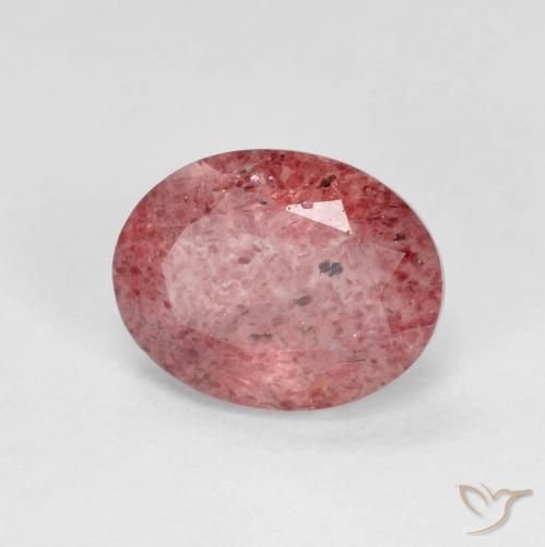 Quarzo fragola Rosso scarlatto naturale da 2.05 ct, Ovale, Trasparente