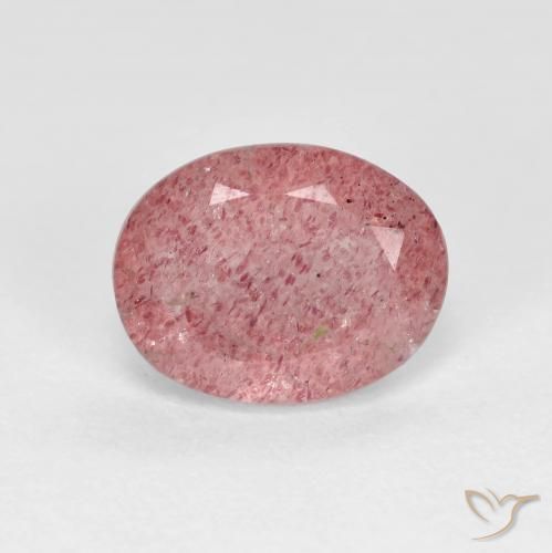 1.81ct Naturale Rosso medio Quarzo fragola, Ovale, Trasparente