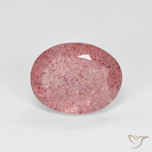Quarzo fragola Rosso medio naturale da 1.81 ct, Ovale, Trasparente
