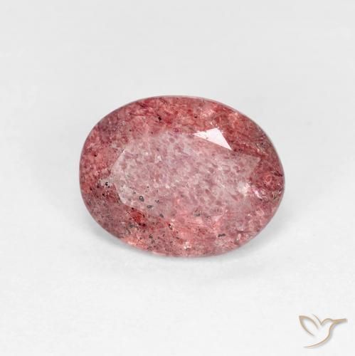 1.49ct Naturale Rosso intenso Quarzo Fragola, Ovale, Trasparente