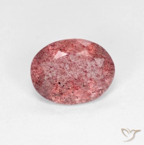 Quarzo fragola Rosso intenso naturale da 1.49 ct, Ovale, Trasparente