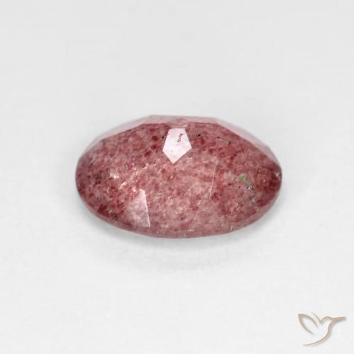 Quarzo fragola Rosso intenso naturale da 1.49 ct, Ovale, Trasparente