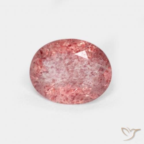 1.22ct Naturale Rosso brillante Quarzo Fragola, Ovale, Trasparente
