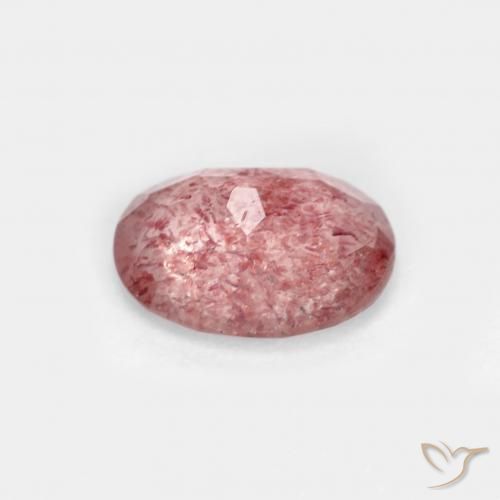 Quarzo fragola Rosso brillante naturale da 1.22 ct, Ovale, Trasparente