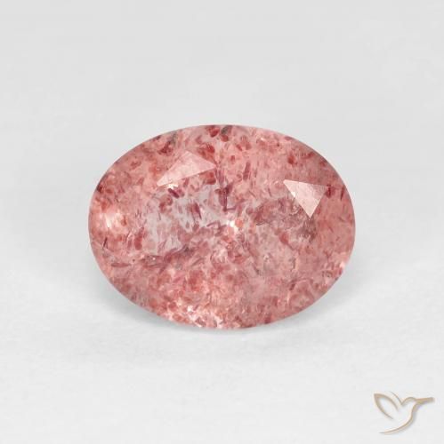 1.74ct Naturale Rosso brillante Quarzo Fragola, Ovale, Trasparente