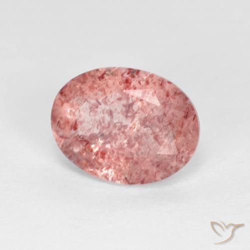 Quarzo fragola Rosso brillante naturale da 1.74 ct, Ovale, Trasparente