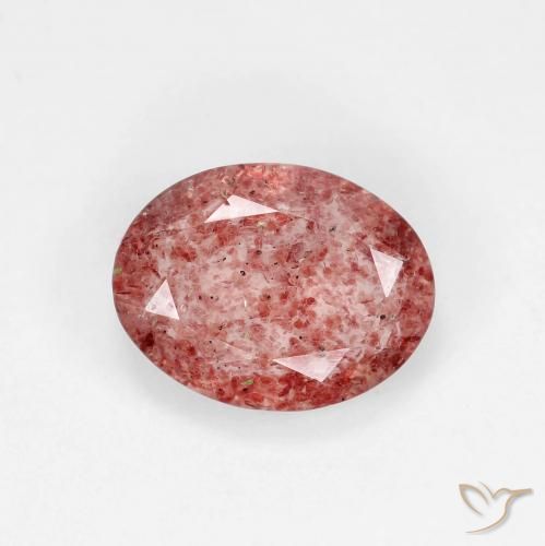 1.60ct Naturale Rosso brillante Quarzo Fragola, Ovale, Trasparente