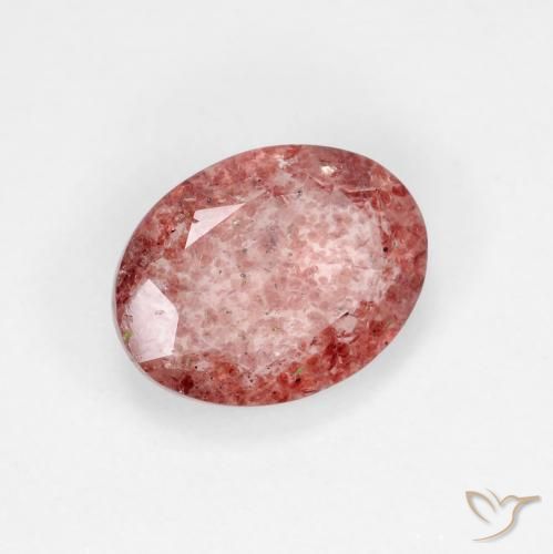 Quarzo fragola Rosso brillante naturale da 1.60 ct, Ovale, Trasparente
