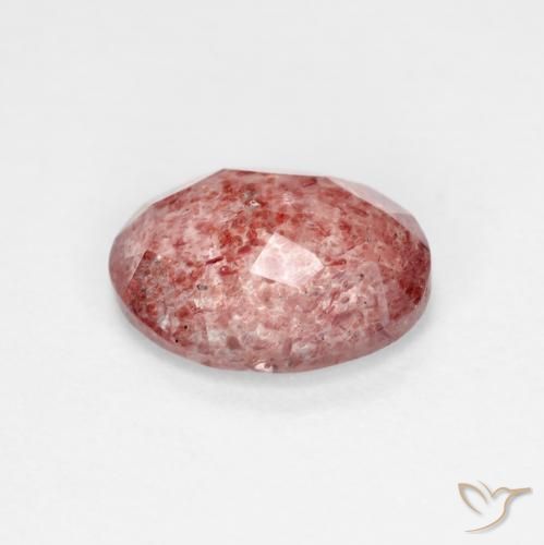 Quarzo fragola Rosso brillante naturale da 1.60 ct, Ovale, Trasparente