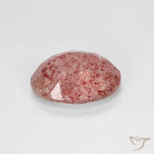 Quarzo fragola Rosso medio naturale da 1.66 ct, Ovale, Trasparente