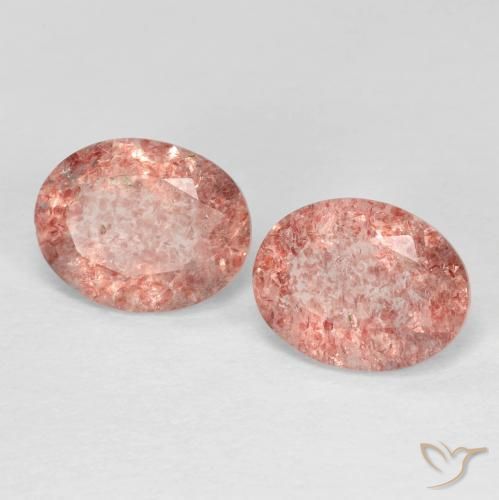3.17ctw Naturale Medium Dark-Pink Quarzo Fragola, Ovale, Trasparente