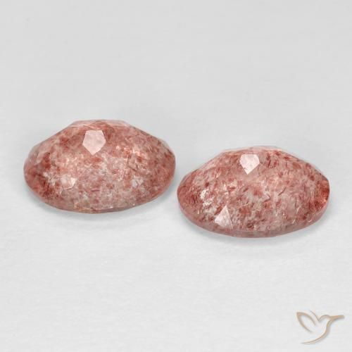 Gemme di Quarzo fragola Medium Dark-Pink naturale da 3.17 ct, Ovale, Trasparente