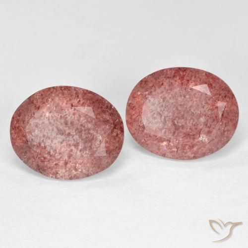 6.57ctw Naturale Rosa medio Quarzo Fragola, Ovale, Trasparente