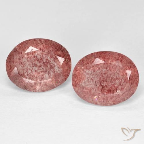 Gemme di Quarzo fragola Rosa medio naturale da 6.57 ct, Ovale, Trasparente
