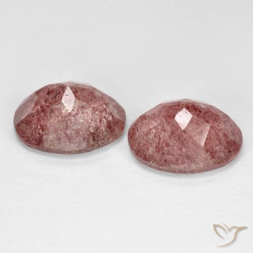 Gemme di Quarzo fragola Rosa medio naturale da 6.57 ct, Ovale, Trasparente