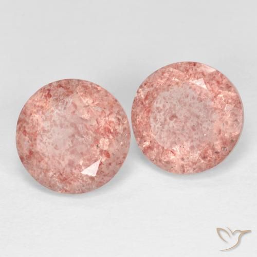 4.83ctw Naturale rosso indiano Quarzo Fragola, Rotondo, Trasparente