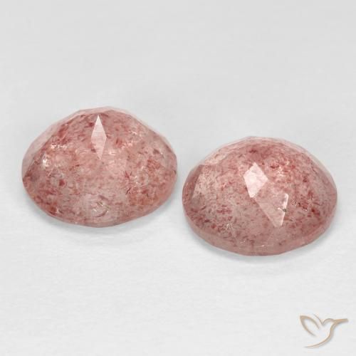 Gemme di Quarzo fragola rosso indiano naturale da 4.83 ct, Rotondo, Trasparente