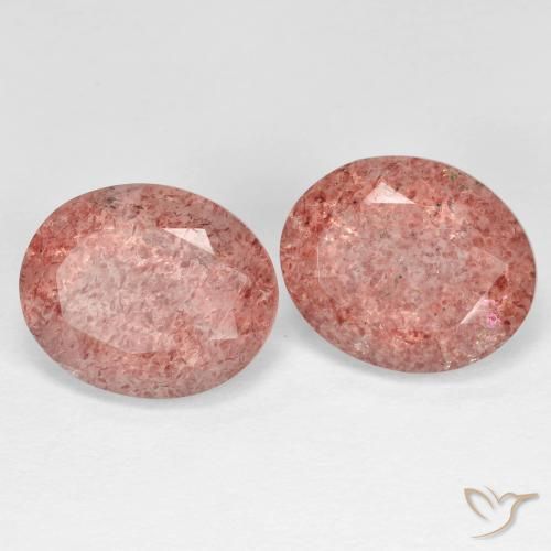Gemme di Quarzo fragola Rosa rossastra naturale da 8.87 ct, Ovale, Trasparente