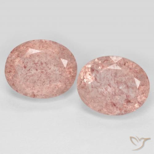 7.77ctw Naturale Rosa chiaro Quarzo Fragola, Ovale, Trasparente