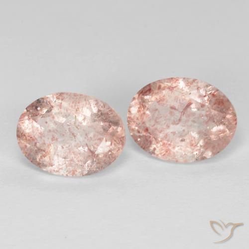 3.53ctw Naturale Rosa chiaro Quarzo Fragola, Ovale, Trasparente