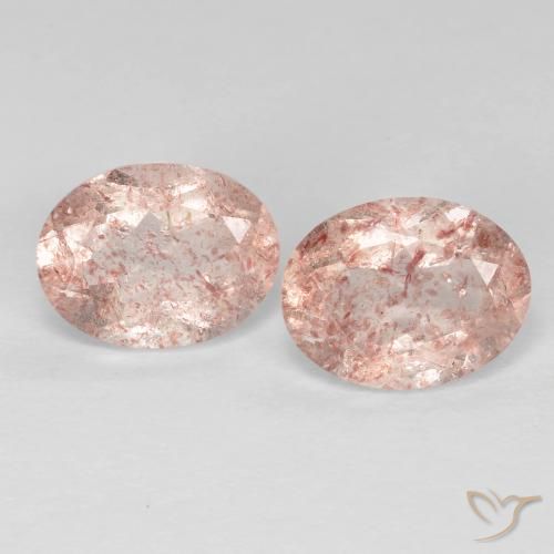 Gemme di Quarzo fragola Rosa chiaro naturale da 3.53 ct, Ovale, Trasparente