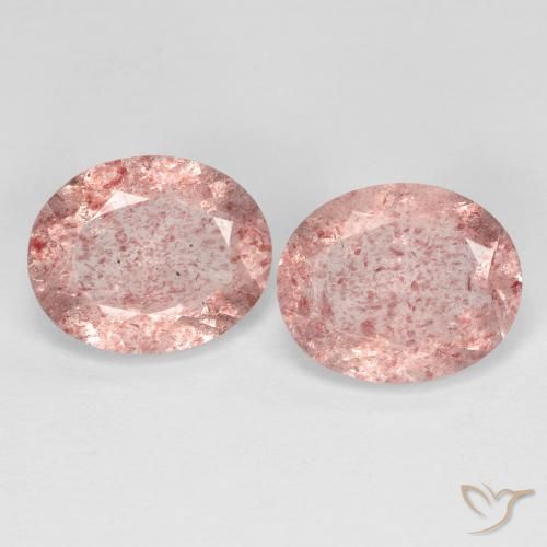 5.79ctw Naturale Rosa chiaro Quarzo fragola, Ovale, Trasparente