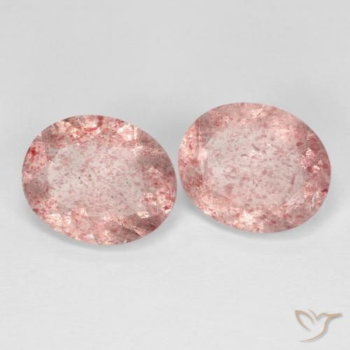Gemme di Quarzo fragola Rosa chiaro naturale da 5.79 ct, Ovale, Trasparente