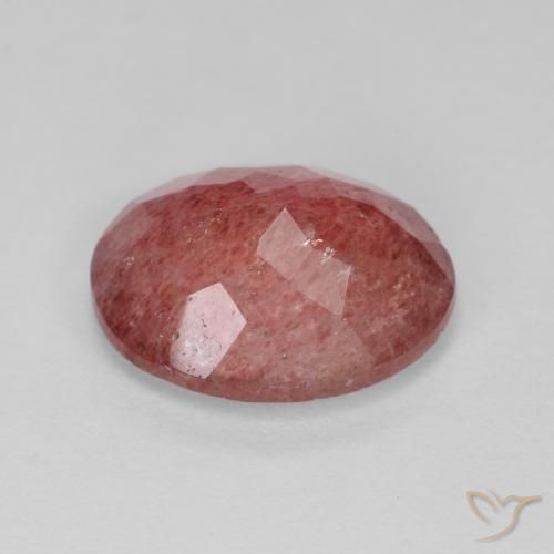 Quarzo fragola Rosso brillante naturale da 3.78 ct, Ovale, Traslucido