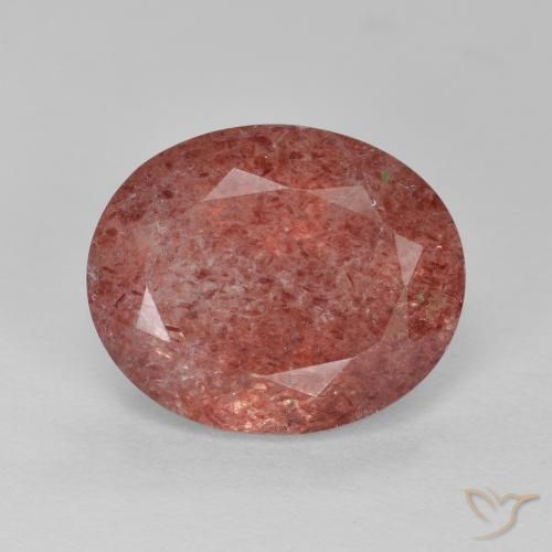 4.41ct Naturale Rosso medio Quarzo Fragola, Ovale, Traslucido