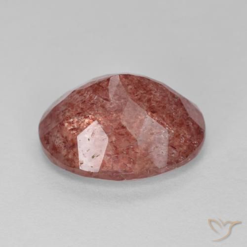 Quarzo fragola Rosso medio naturale da 4.41 ct, Ovale, Traslucido