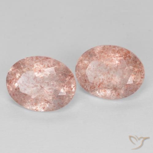 3.47ctw Naturale Rosa medio Quarzo Fragola, Ovale, Trasparente