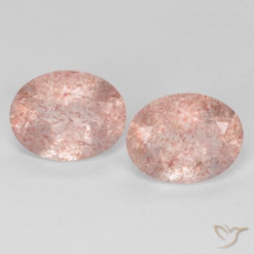 Gemme di Quarzo fragola Rosa medio naturale da 3.47 ct, Ovale, Trasparente