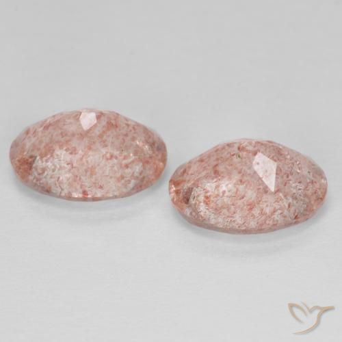 Gemme di Quarzo fragola Rosa medio naturale da 3.47 ct, Ovale, Trasparente