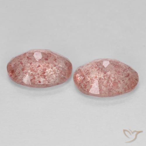 Gemme di Quarzo fragola Rosa arancio naturale da 3.05 ct, Ovale, Trasparente
