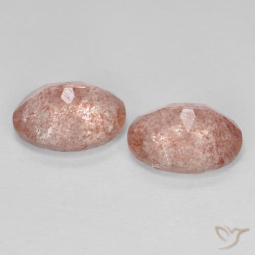 Gemme di Quarzo fragola Rosa arancio naturale da 3.10 ct, Ovale, Trasparente