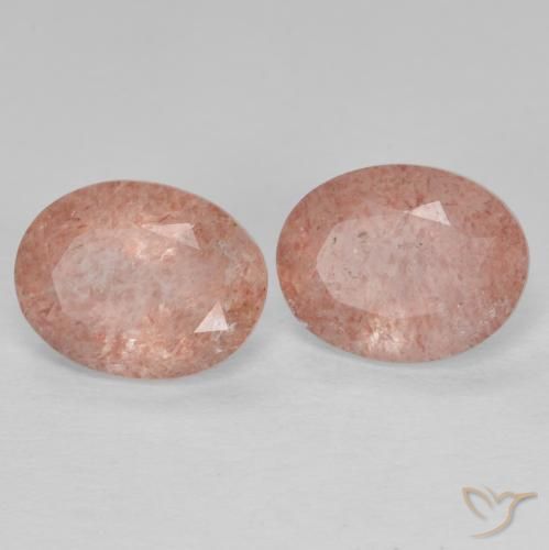 Gemme di Quarzo fragola rosa pesca naturale da 3.65 ct, Ovale, Trasparente