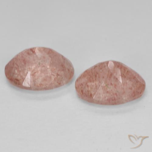 Gemme di Quarzo fragola rosa pesca naturale da 3.65 ct, Ovale, Trasparente
