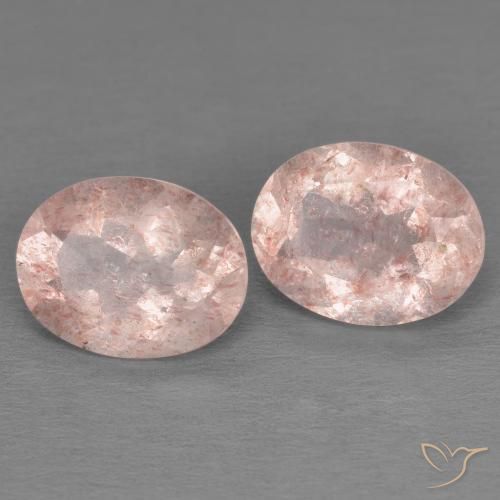Gemme di Quarzo fragola Rosa medio naturale da 3.39 ct, Ovale, Trasparente