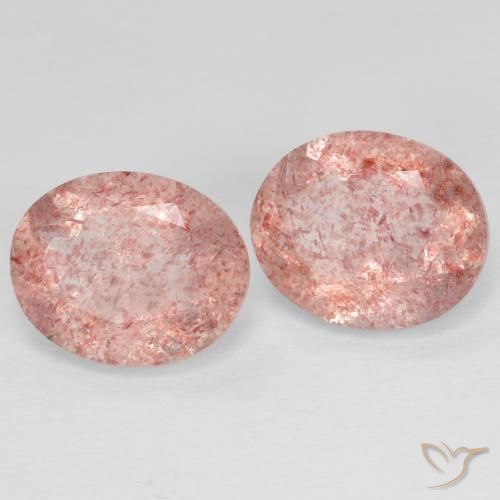 6.22ctw Naturale Rosa chiaro Quarzo Fragola, Ovale, Trasparente