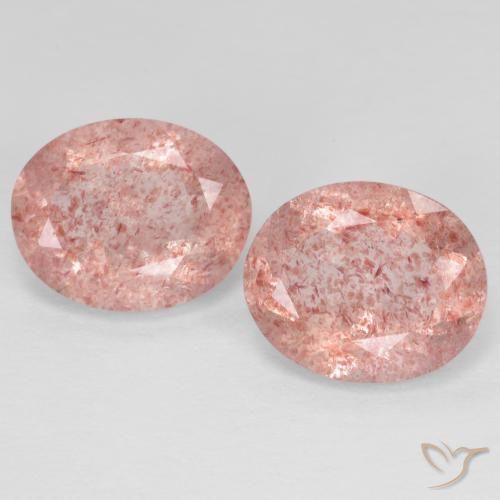 Gemme di Quarzo fragola Rosa chiaro naturale da 6.22 ct, Ovale, Trasparente
