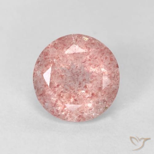 2.51ct Naturale Rosa terroso Quarzo Fragola, Rotondo, Trasparente