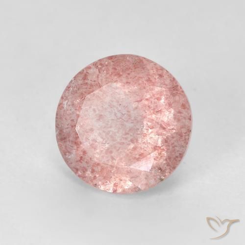 Quarzo fragola Rosa terroso naturale da 2.51 ct, Rotondo, Trasparente