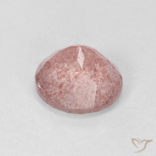 Quarzo fragola Rosa terroso naturale da 2.51 ct, Rotondo, Trasparente