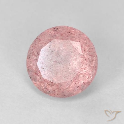 Quarzo fragola Rosa chiaro naturale da 2.63 ct, Rotondo, Trasparente
