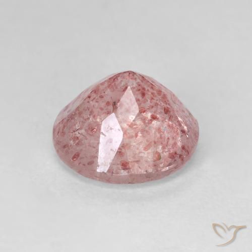 Quarzo fragola Rosa chiaro gomma da masticare naturale da 2.40 ct, Rotondo, Trasparente