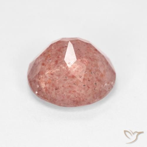 Quarzo fragola Arancio rossastro pallido naturale da 3.45 ct, Rotondo, Trasparente